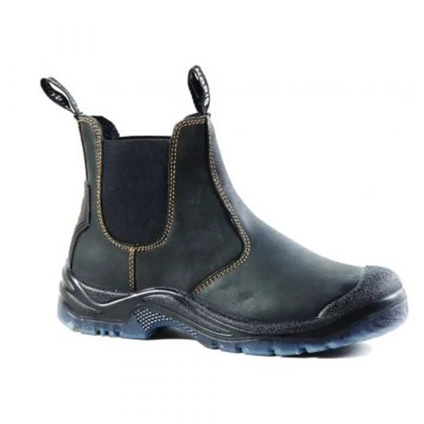 Bison Grizzly Black Slip on Safety Boots