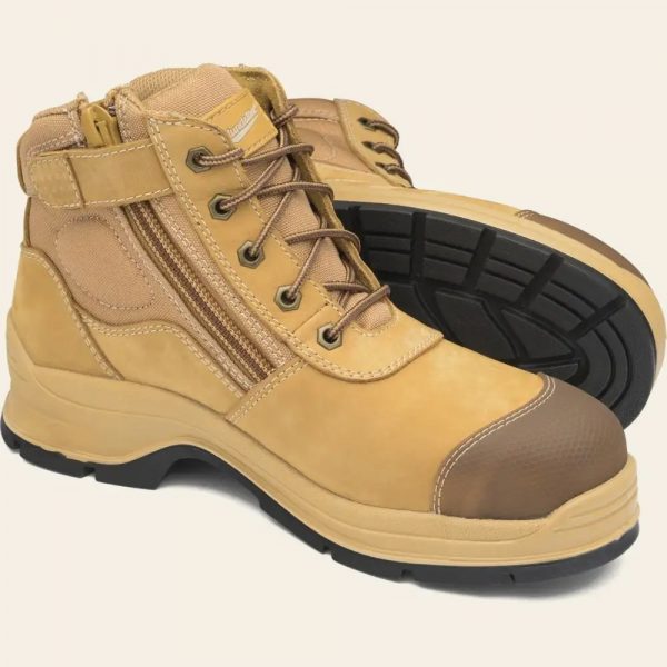 Blundstone 318 Nubuck Lace Up with Zip Safety Boot