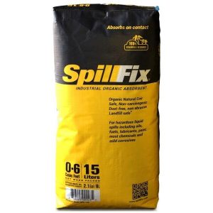 15L bag of SpillFix Industrial Absorbent, made from renewable Coir peat, designed for efficient and eco-friendly spill management