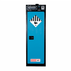 This is a picture of a Single Door Lithium Ion Battery Storage Cabinet front on